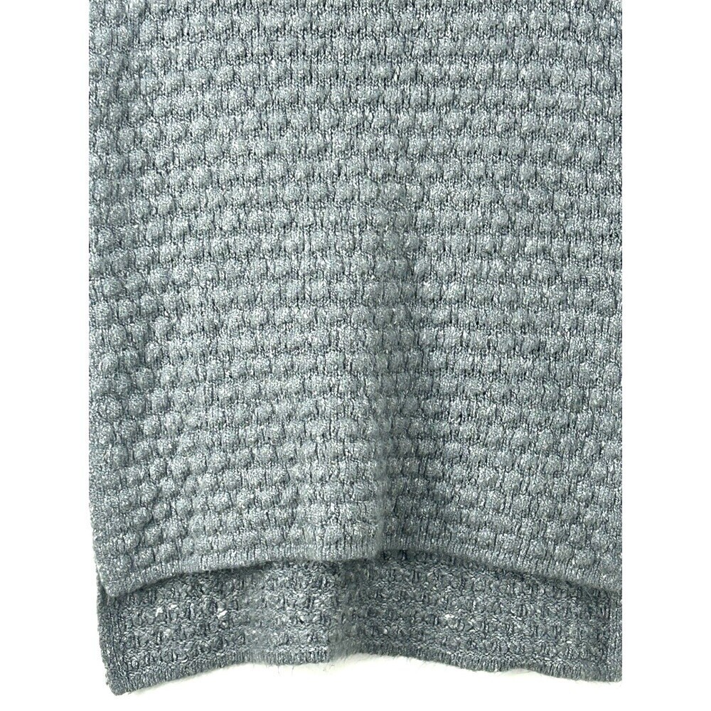 Michelle Nicole Women Gray Chunky Knit Sleeveless Sweater Vest High Low M 1172N4 - Picture 9 of 12